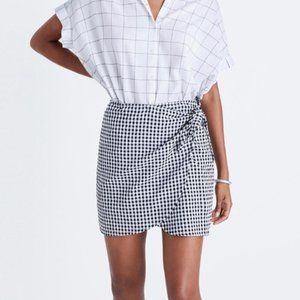 Madewell Black and White Gingham Mini Skirt